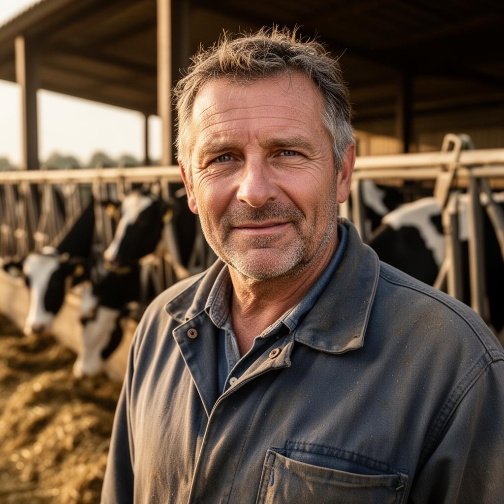 Boer Erwin op zijn boerderij
